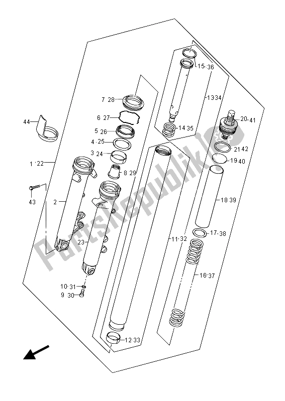 Toutes les pièces pour le Amortisseur De Fourche Avant (gsf650) du Suzuki GSF 650 Sasa Bandit 2012