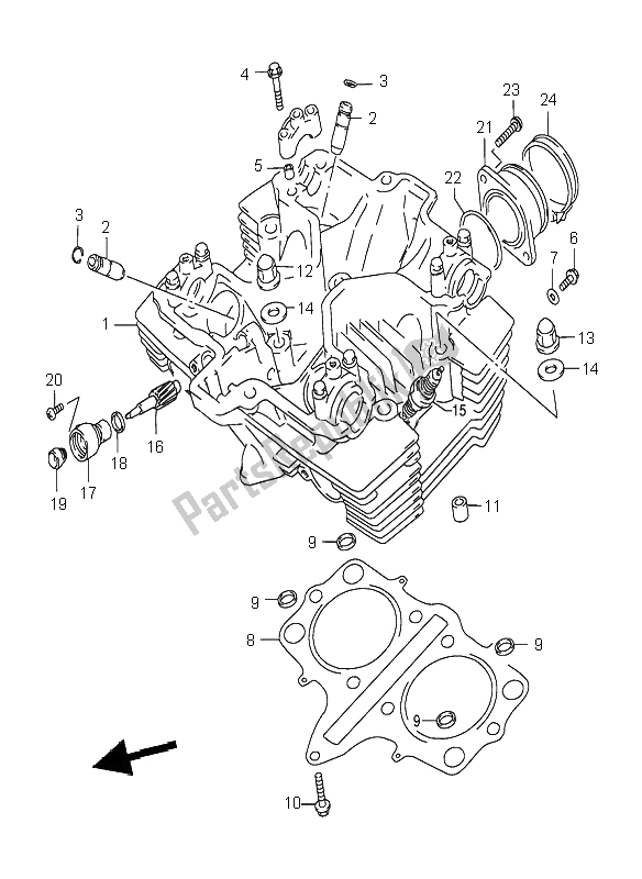 Todas las partes para Cabeza De Cilindro de Suzuki GS 500H 2001