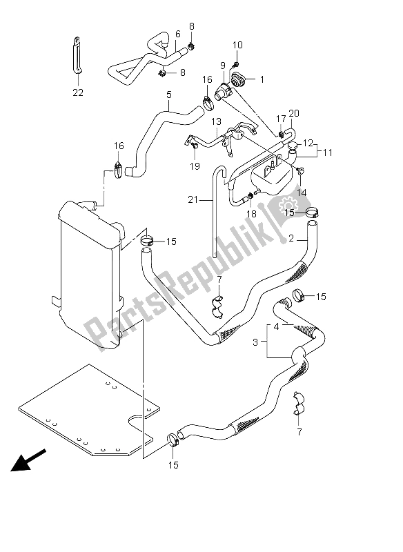 Toutes les pièces pour le Tuyau De Radiateur du Suzuki AN 250 Burgman 2006