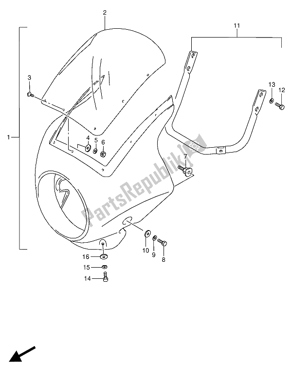 Todas las partes para Carenado (opcional) de Suzuki VX 800U 1990