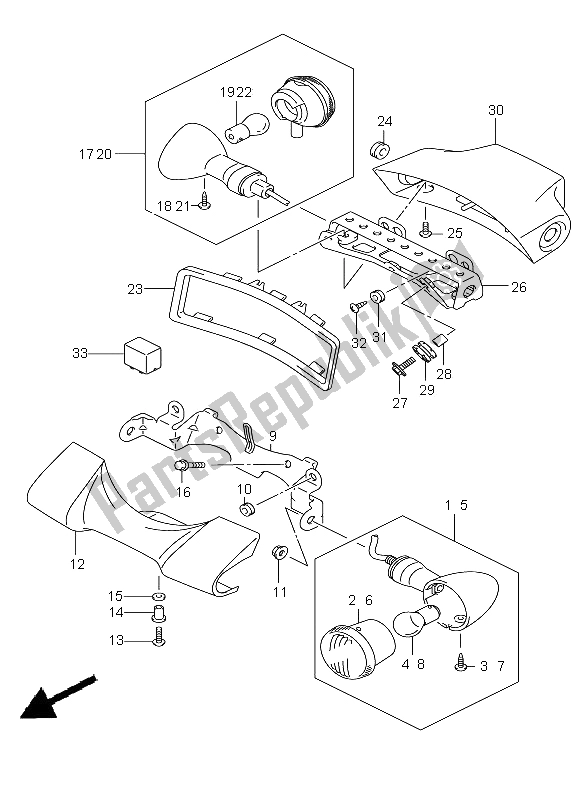 Todas las partes para Lámpara De Señal De Giro de Suzuki C 1800R VLR 1800 2009