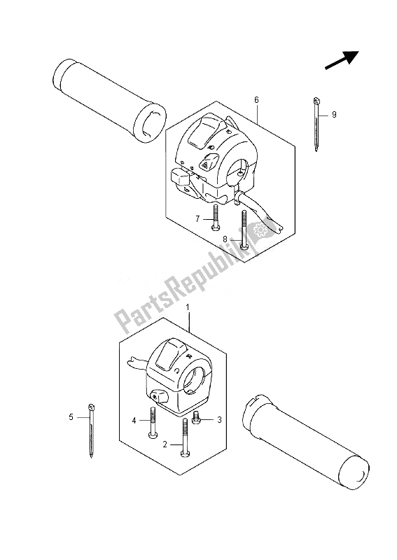 Alle onderdelen voor de Handvat Schakelaar van de Suzuki VL 800 CT Intruder 2014