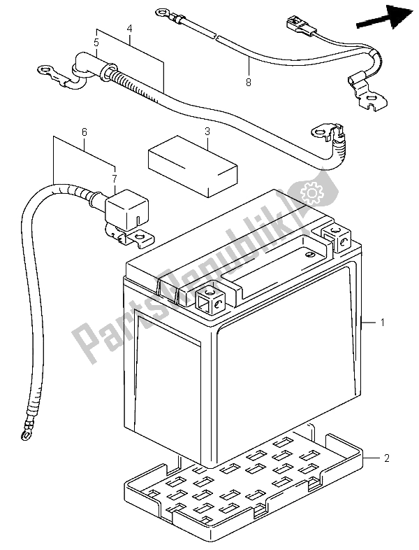 All parts for the Battery of the Suzuki LT A 400 Eiger 4X2 2004