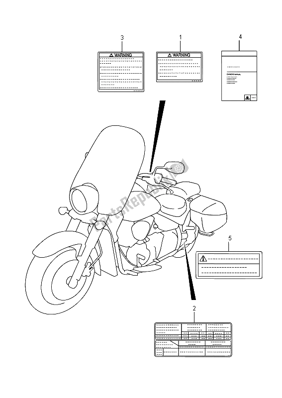 Tutte le parti per il Etichetta (e19) del Suzuki VL 1500T Intruder 2015