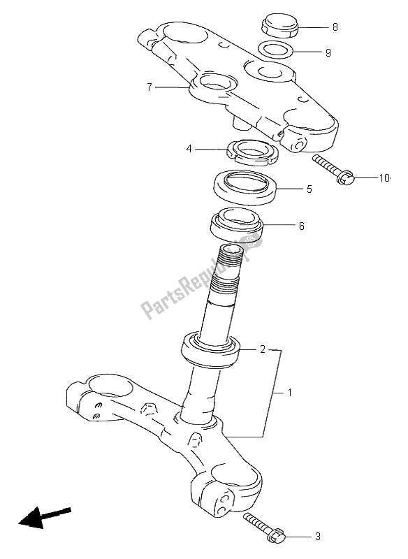 All parts for the Steering Stem of the Suzuki RF 600R 1995