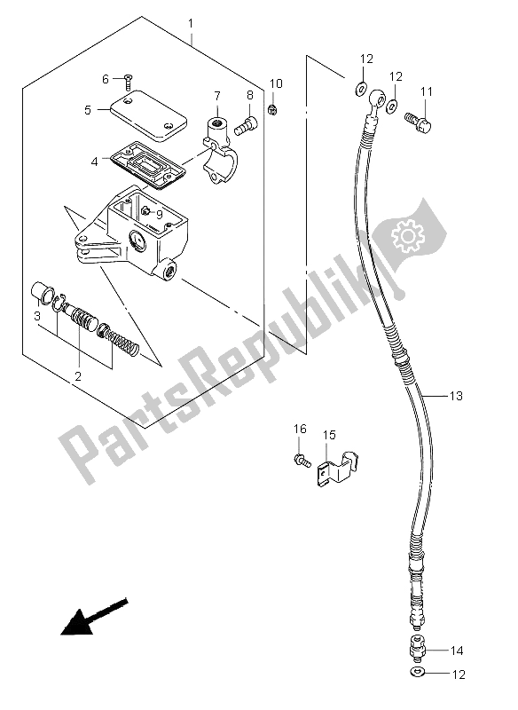 Tutte le parti per il Pompa Freno Anteriore del Suzuki VS 800 Intruder 2001