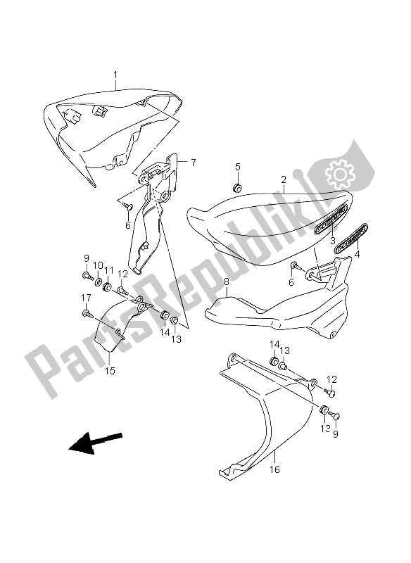 All parts for the Side Cover (vzr1800-uf) of the Suzuki VZR 1800 Rnzr2 M Intruder 2009