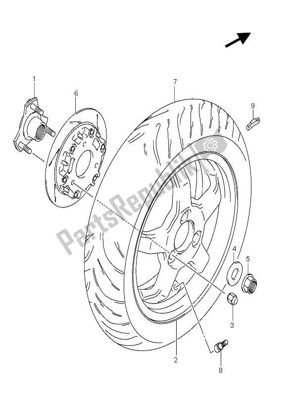 Todas las partes para Rueda Trasera de Suzuki Burgman AN 400S 2006