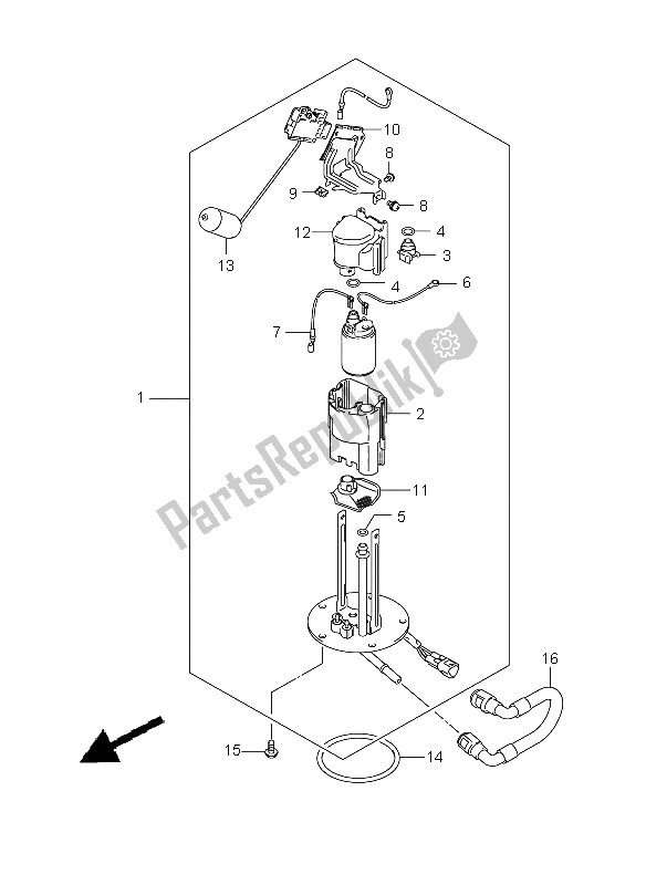 All parts for the Fuel Pump of the Suzuki GSX R 600 2008