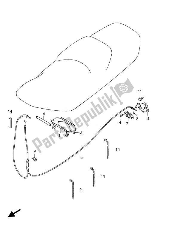 Todas las partes para Soporte De Asiento de Suzuki Burgman AN 400Z 2007