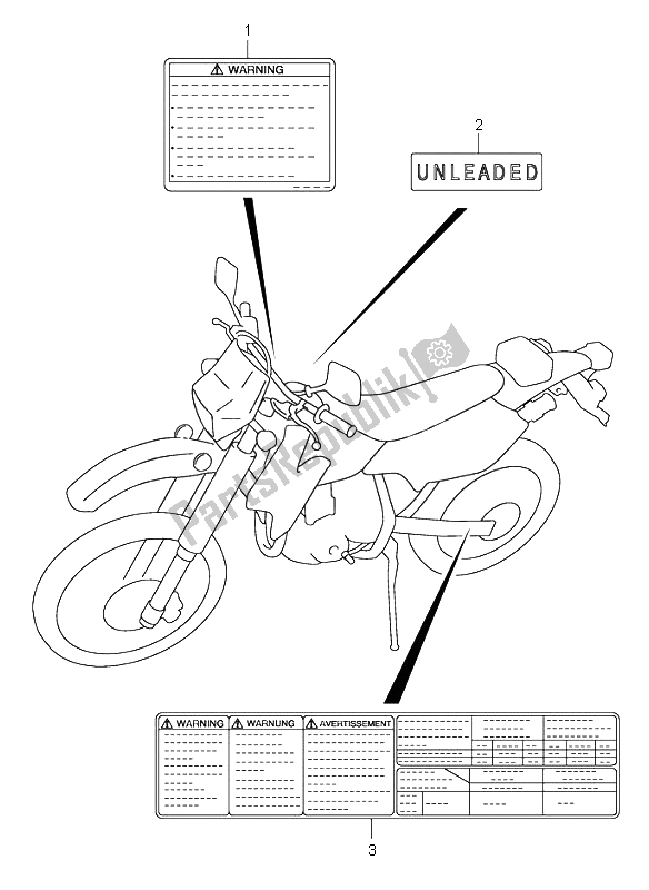 All parts for the Label of the Suzuki DR Z 400S 2000