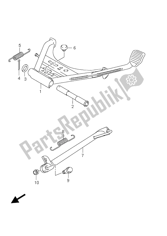 All parts for the Stand of the Suzuki UH 125 Burgman 2008