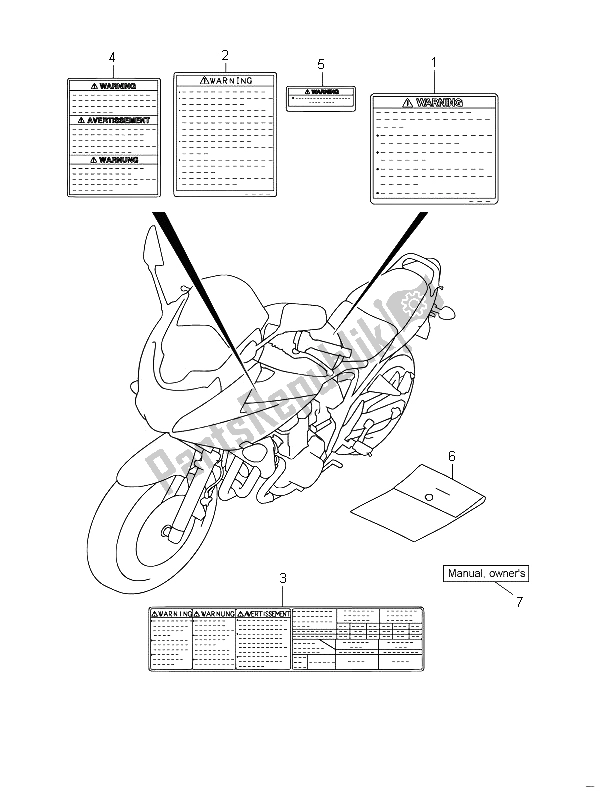 All parts for the Label (gsf650sua) of the Suzuki GSF 650 Sasa Bandit 2011