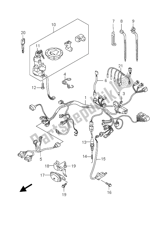 Todas las partes para Arnés De Cableado de Suzuki GSX 750F 2005