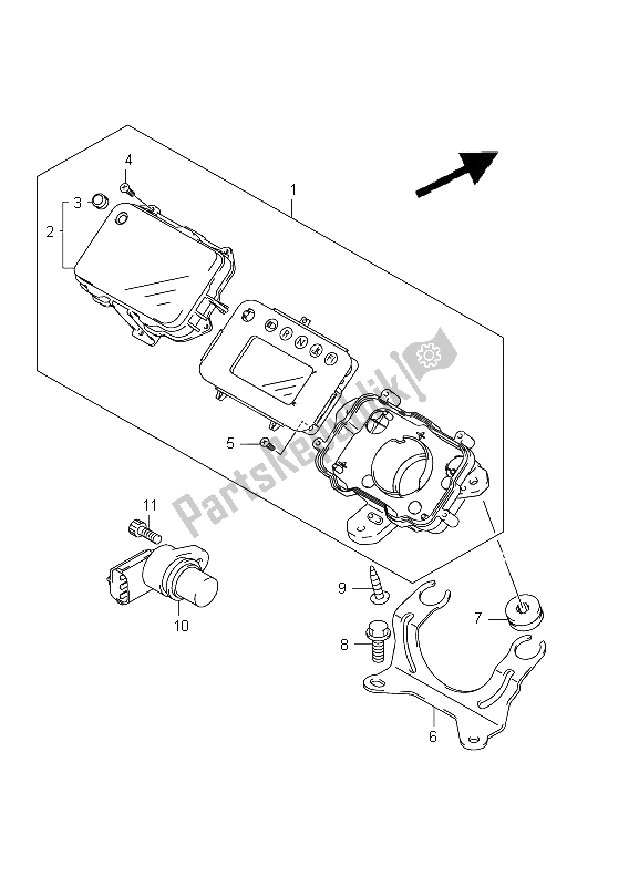 All parts for the Speedometer (lt-a400fz P17) of the Suzuki LT A 400Z Kingquad ASI 4X4 2012