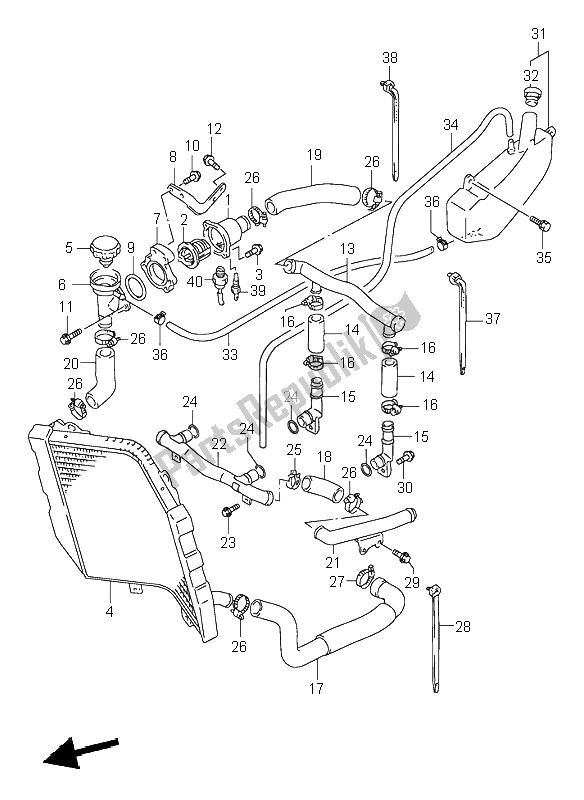 Tutte le parti per il Tubo Del Radiatore del Suzuki GSX R 1100W 1997