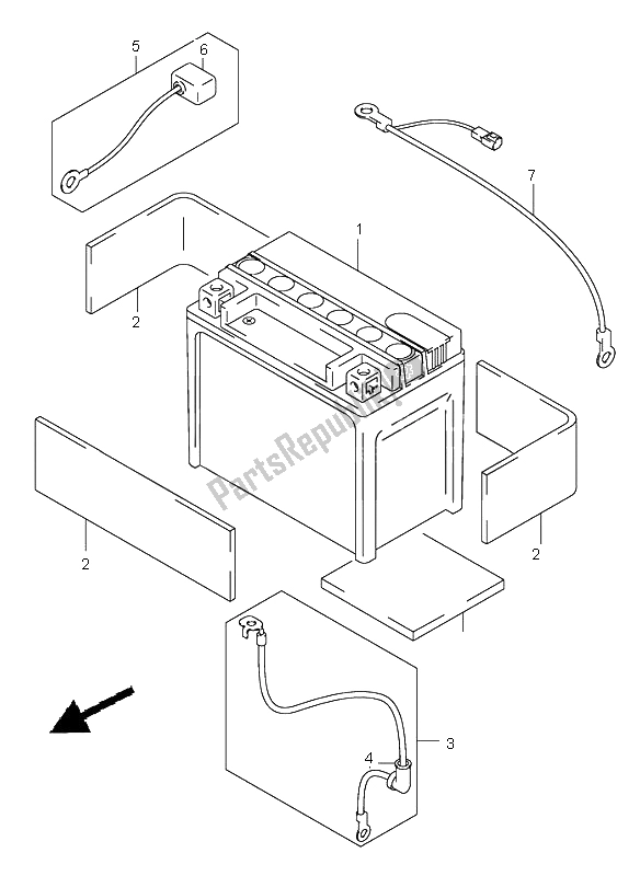 All parts for the Battery of the Suzuki VL 800 Volusia 2002