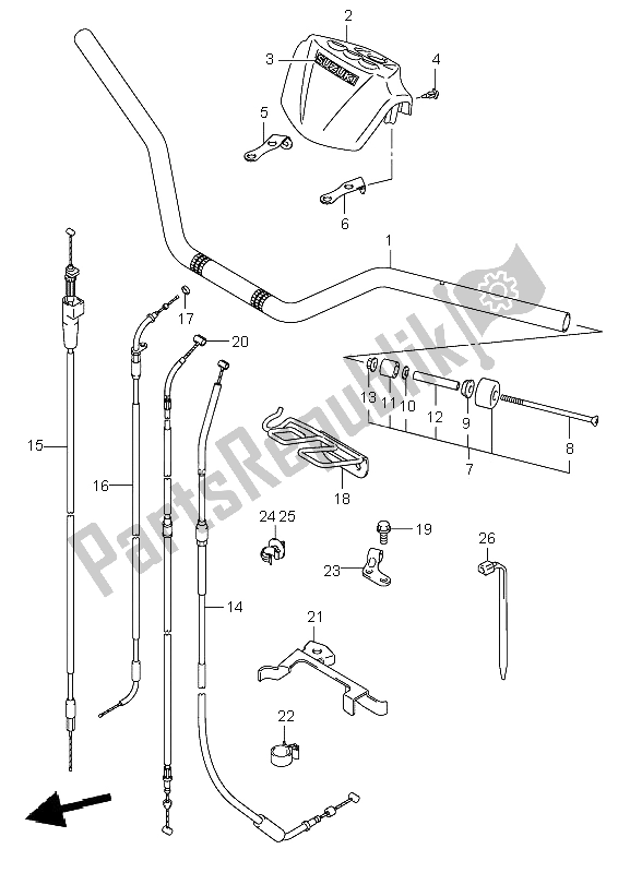 All parts for the Handlebar of the Suzuki LT Z 400 Quadsport 2005