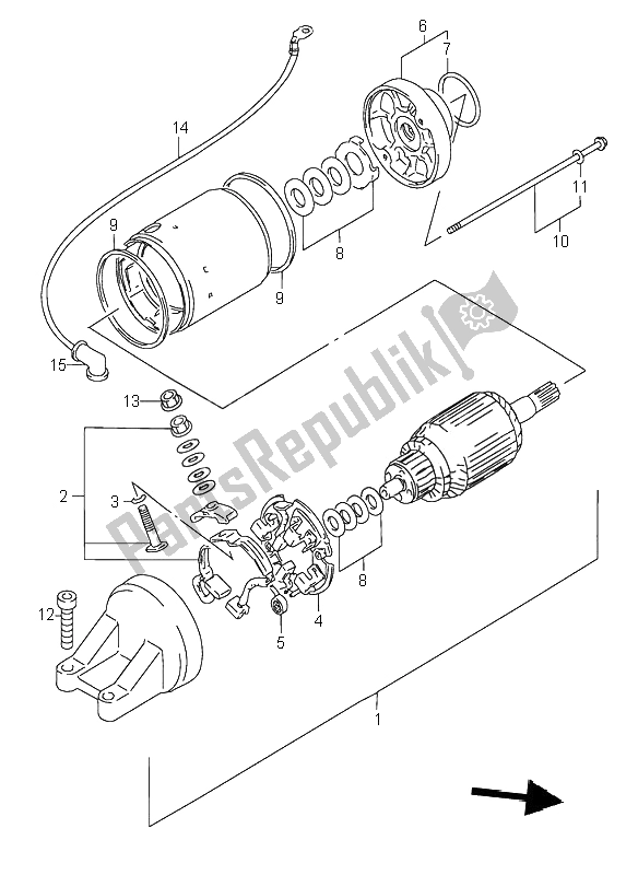 Alle onderdelen voor de Start De Motor van de Suzuki RF 600R 1996