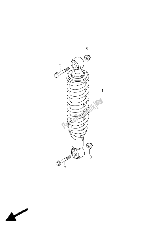 All parts for the Rear Shock Absorber of the Suzuki LT A 750 XPZ Kingquad AXI 4X4 2011