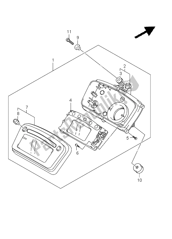 Tutte le parti per il Tachimetro (lt-a750xz P28) del Suzuki LT A 750 XZ Kingquad AXI 4X4 2011