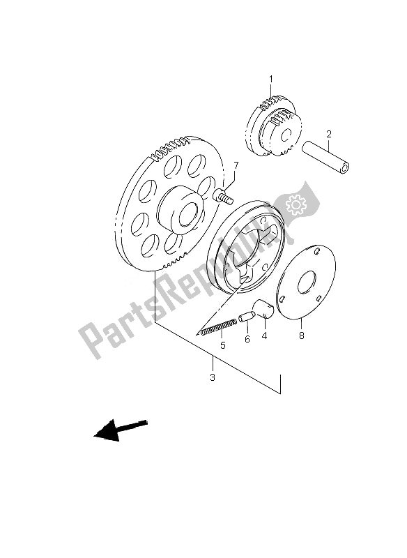 Tutte le parti per il Frizione Di Avviamento del Suzuki GS 500 EF 2007