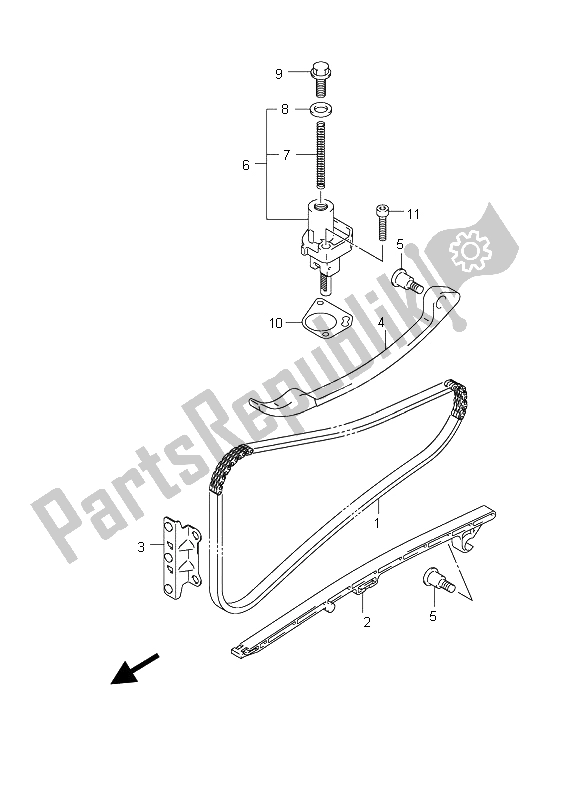 All parts for the Cam Chain of the Suzuki Burgman AN 400Z 2008