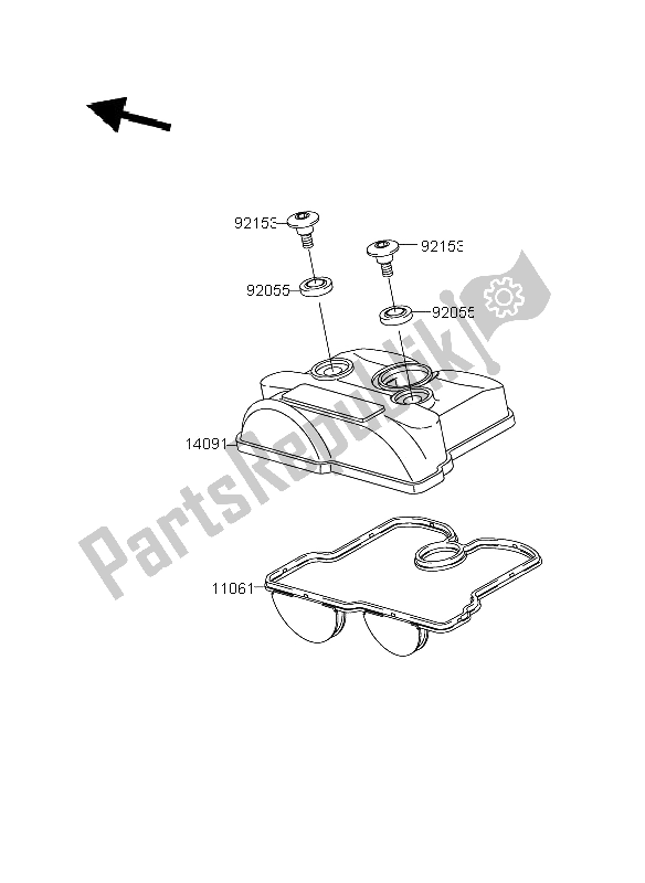 All parts for the Cylinder Head Cover of the Suzuki RM Z 250 2006