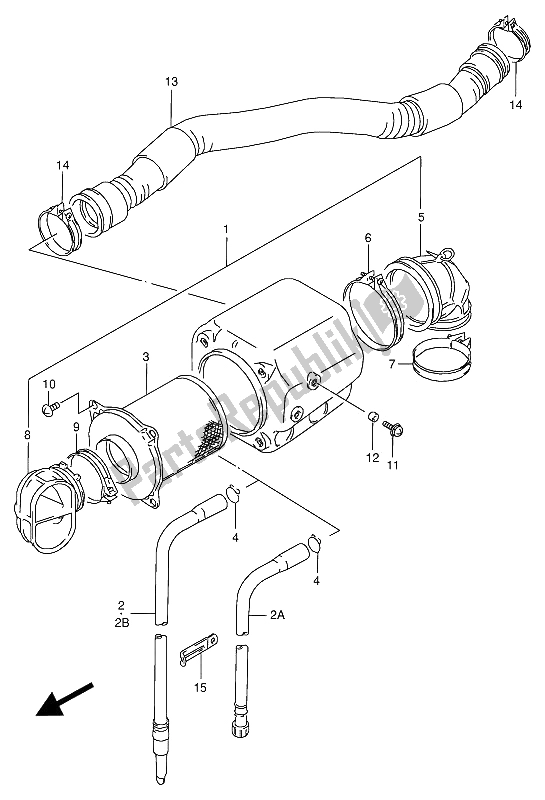 Alle onderdelen voor de Luchtfilter (voorkant) van de Suzuki VX 800U 1991