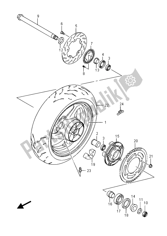 Tutte le parti per il Ruota Posteriore (gsr750aue) del Suzuki GSR 750A 2015