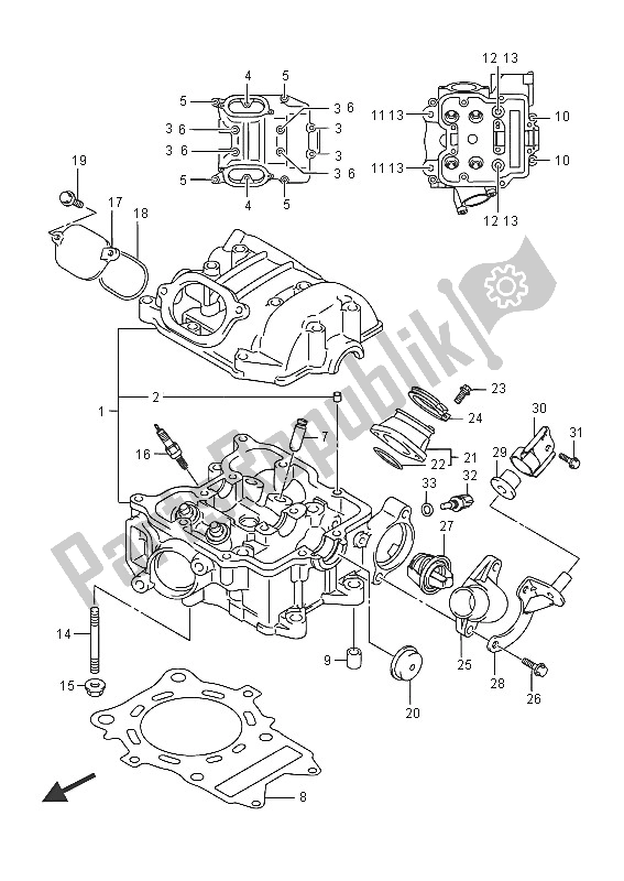 Tutte le parti per il Testata del Suzuki LT A 500 XP Kingquad AXI 4X4 2016