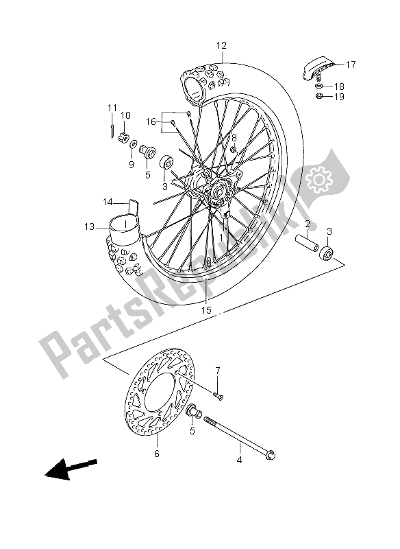 All parts for the Front Wheel (sw) of the Suzuki RM 85 SW LW 2009