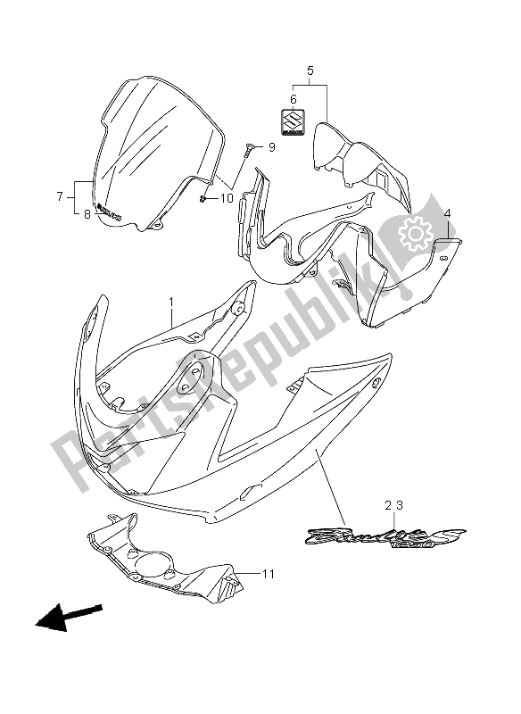 Tutte le parti per il Cowling (gsf1250s-sa) del Suzuki GSF 1250 Nsnasa Bandit 2008