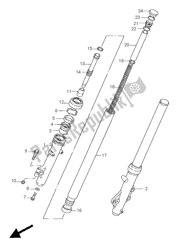 Tutte le parti per il Ammortizzatore Anteriore del Suzuki GN 250E 1999