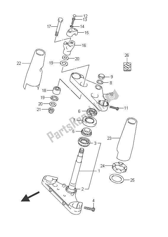 All parts for the Steering Stem (vl800ue E19) of the Suzuki C 800 VL Intruder 2011