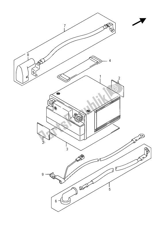 Tutte le parti per il Batteria del Suzuki RV 125 2015