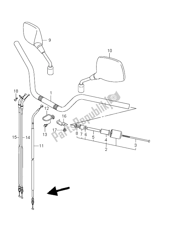 All parts for the Handlebar (e2-e19-e24) of the Suzuki DL 650A V Strom 2009