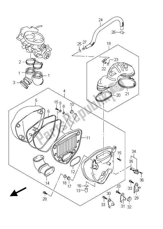 Todas las partes para Filtro De Aire de Suzuki VZ 800 Intruder 2011