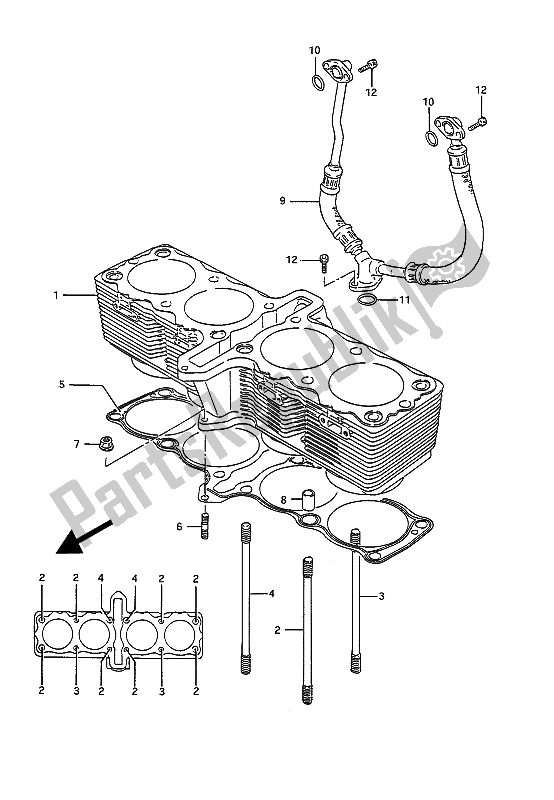 Toutes les pièces pour le Cylindre du Suzuki GSX 1100G 1993