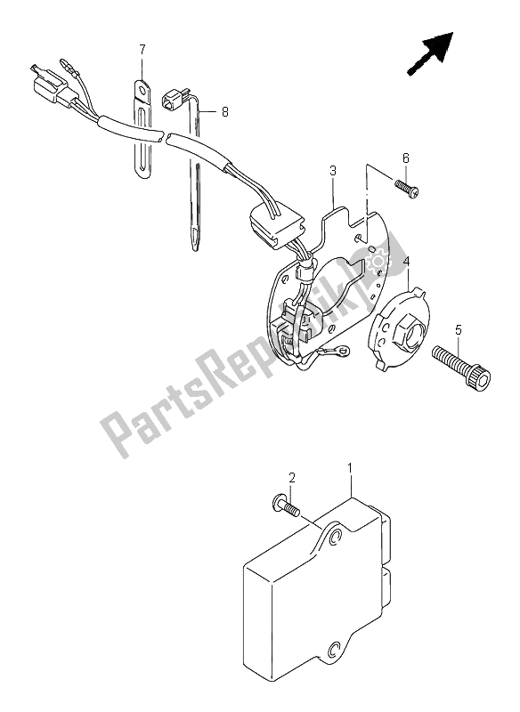 All parts for the Signal Generator of the Suzuki GSX 750F 1996