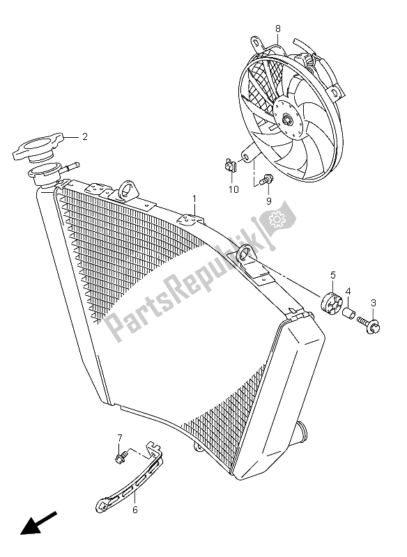 Tutte le parti per il Termosifone del Suzuki GSX R 750 2004