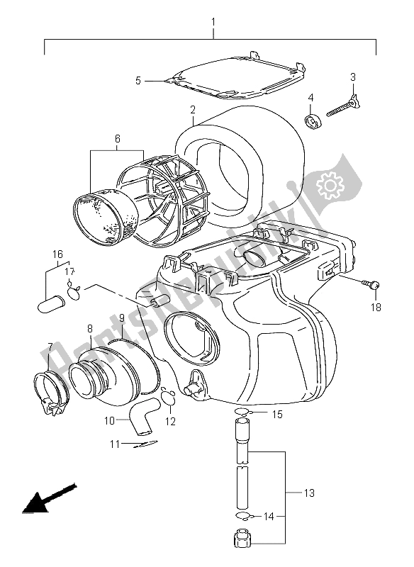 Todas las partes para Filtro De Aire de Suzuki DR 125 SE 2002