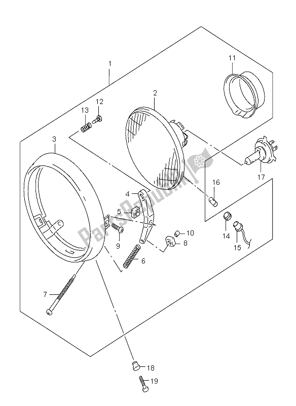 Tutte le parti per il Faro del Suzuki GZ 125 Marauder 2002
