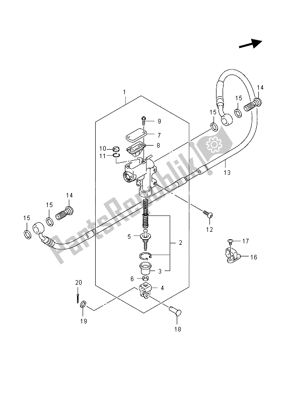 Tutte le parti per il Pompa Freno Posteriore del Suzuki RM Z 450 2011