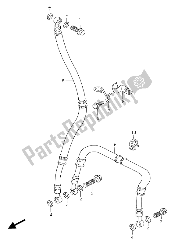 Tutte le parti per il Tubo Freno Anteriore del Suzuki GSX R 750 1998