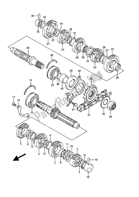 Todas las partes para Transmisión de Suzuki GSX 1100F 1989