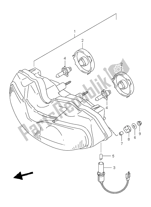 Toutes les pièces pour le Lampe Frontale (e2) du Suzuki TL 1000R 1999