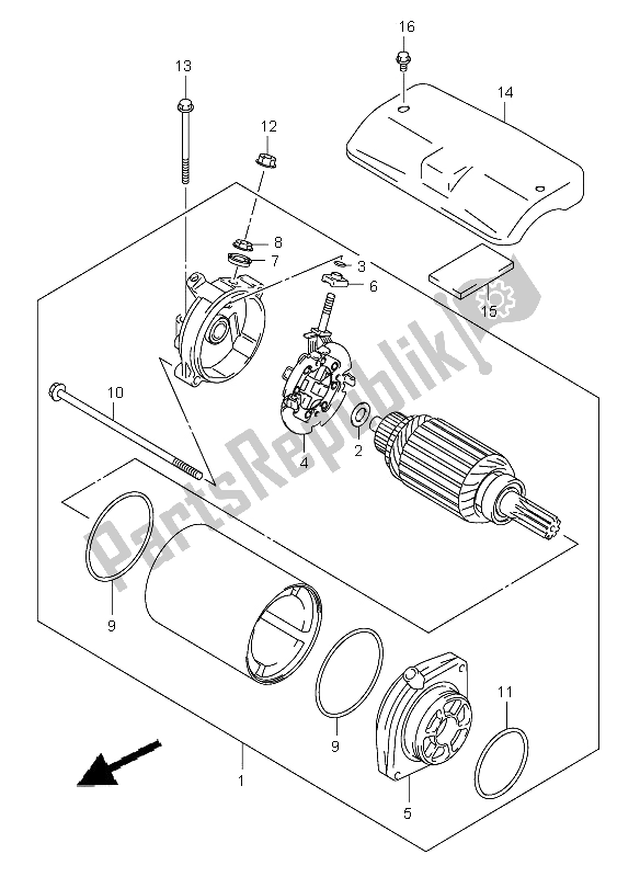 Tutte le parti per il Motore Di Avviamento del Suzuki VS 800 Intruder 2005