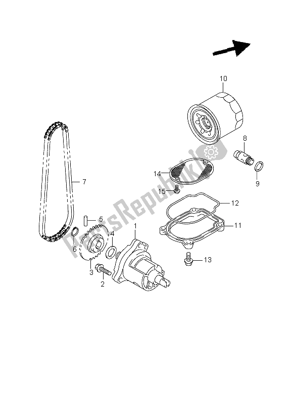 All parts for the Oil Pump of the Suzuki VL 800C Volusia 2008