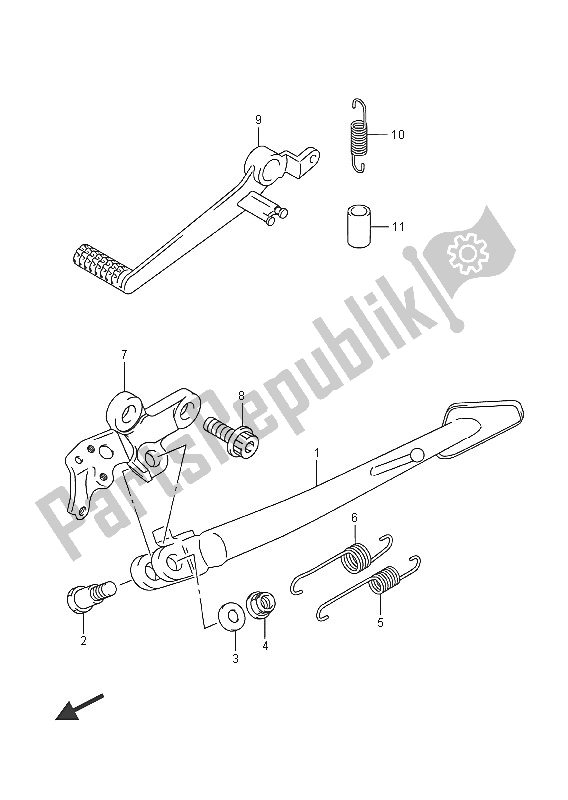 All parts for the Stand of the Suzuki GSX R 750 2016